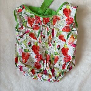 Isabel Garreton Green and Pink Baby Romper 6-9M